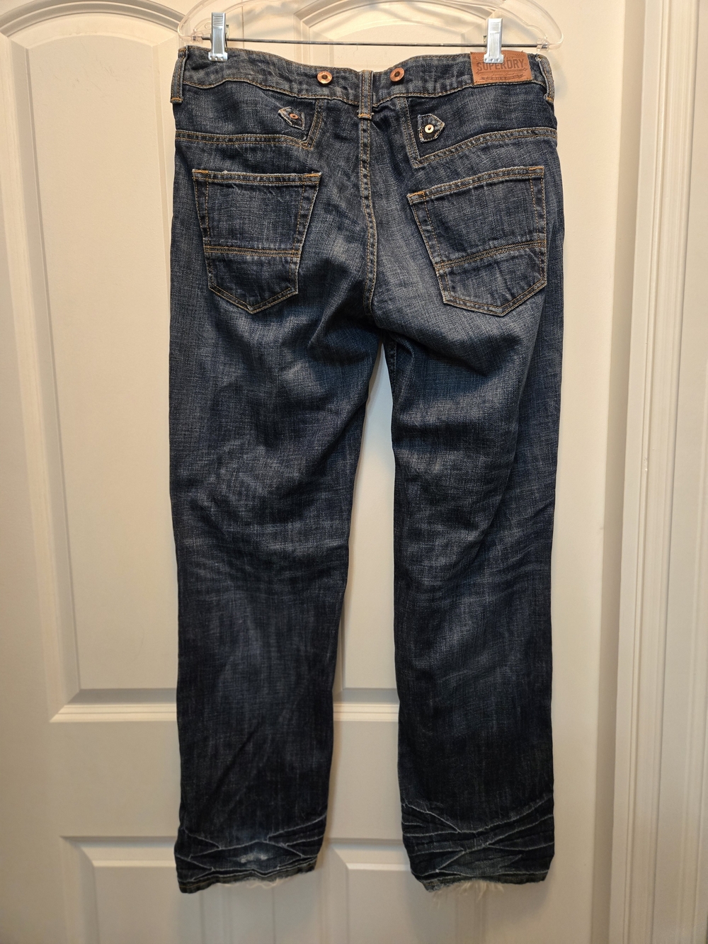 SuperDry Men's Dark Blue Denim Jeans - Classic Straight Fit